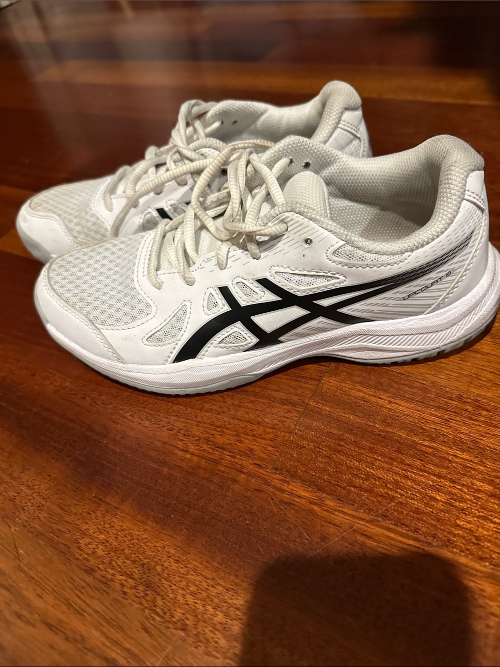 Asics Kids White and Black Volleyball Court Shoes